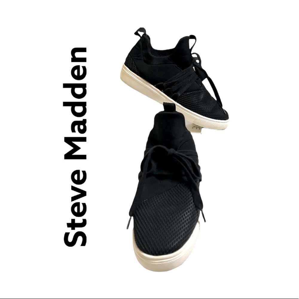 Steve madden lancer sneakers black size 7.5
